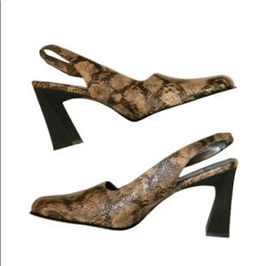 Madeline Stuart faux snakeskin sling‎ back heels